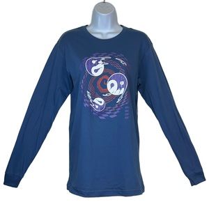 NEFF T-Shirt Graphic Print Tongue Out Crew Long Sleeve Blue Tee